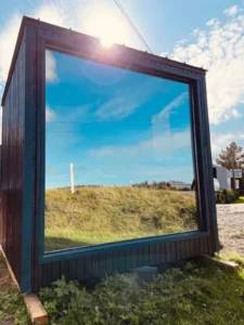 Sauna ogrodowa z lustrem weneckim