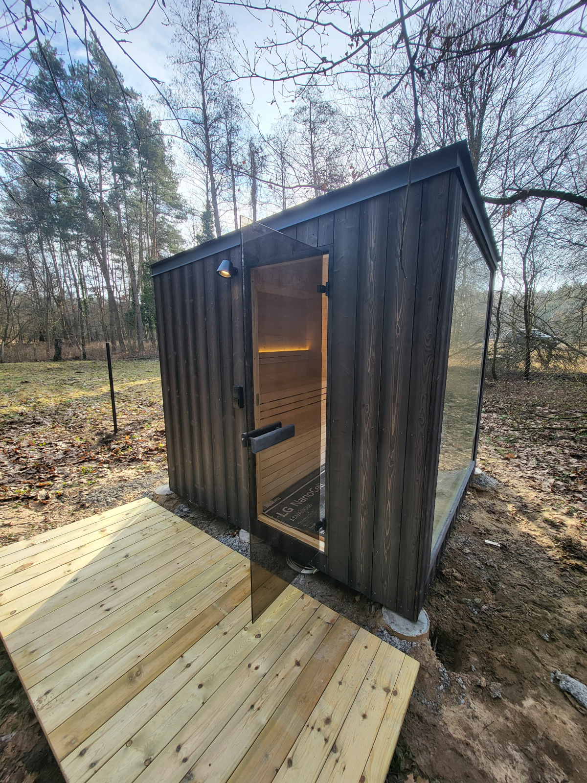 Sauna premium z drzwiami ze szkła hartowanego